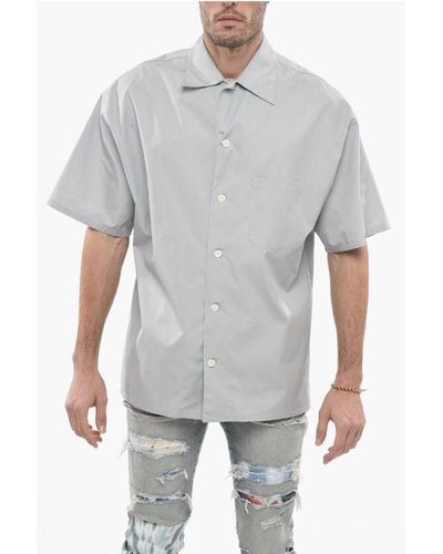 Alexander McQueen Cotton Bowling Shirt With Breast-Pocket - Grey
