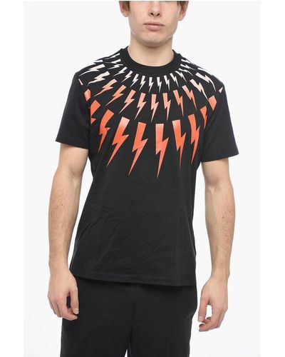 Neil Barrett Slim Fit Crew-Neck T-Shirt With Gradient Print - Black