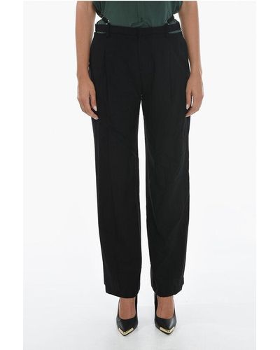 Dion Lee Regular Fit Low-Rise Trousers With Side Martingale - Black