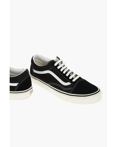 Vans Cotton Old Skool Trainers With Leather Trimmings - Black