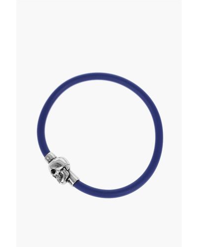 Alexander McQueen Rubber Bracelet With Magnetic Closure - Blue