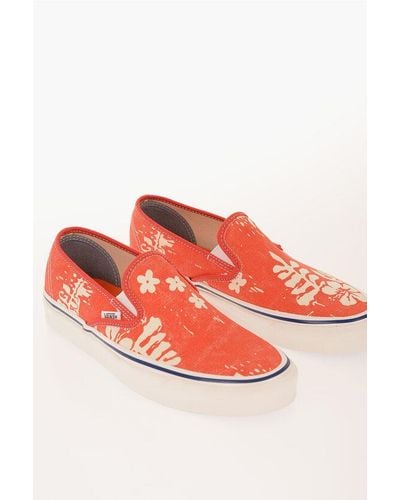 Vans Floral-Printed Fabric 48 Dec Slip On Trainers - Red