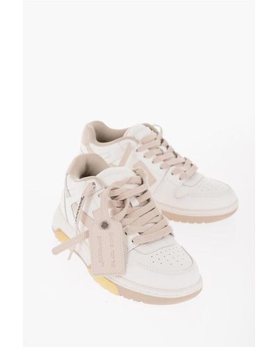 Off-White c/o Virgil Abloh Leather Out Of Office Mid Trainers With Side Logo - White
