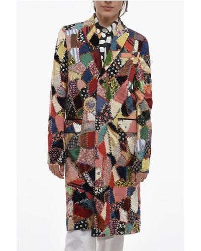 Dior Multipatterned Patchwork Coat With Flap Pockets - Multicolour