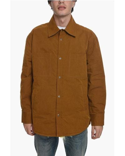 Craig Green Cotton Blend Overshirt With Mohair And Wool Lining - Brown