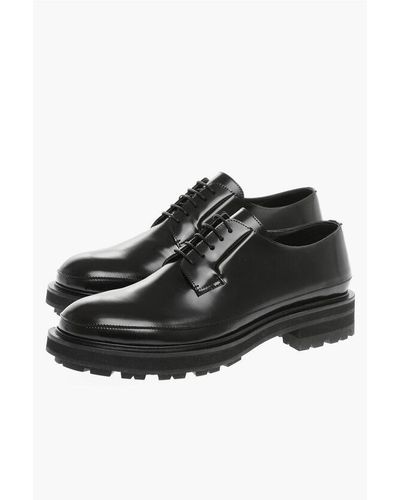 Alexander McQueen Brushed Leather Derby With Tank Sole - Black