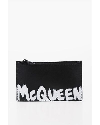 Alexander McQueen Leather Card Holder With Front-Logo - Black