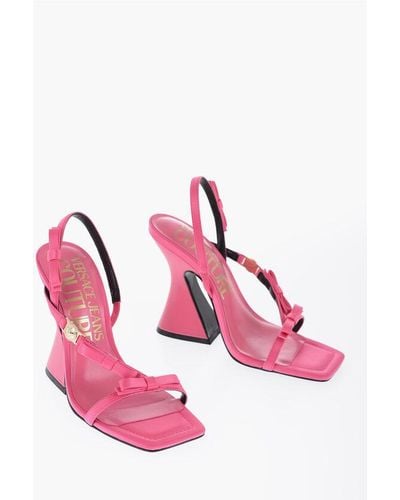 Versace Couture Satin Sandals With Bow Details 11Cm - Pink