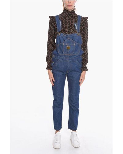 Washington DEE-CEE U.S.A. Denim Washington Jumpsuit With Logoed And Golden Buttons - Blue