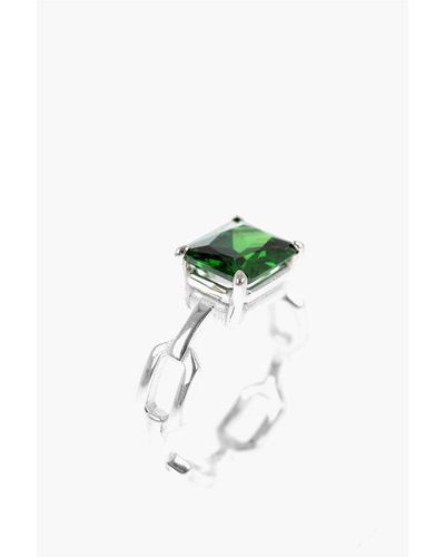 Hatton Labs Solitaire Ring With Zircon - Green