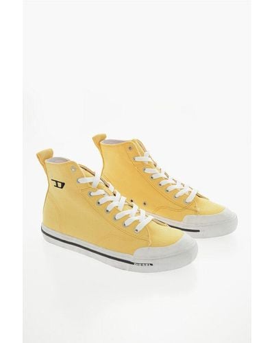 DIESEL Contrasting Laces And Sole S-Athos High-Top Trainers - Metallic