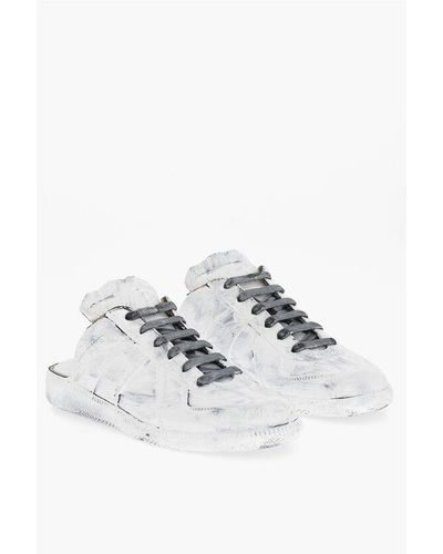 Maison Margiela Mm22 Open Back Patent Leather Trainers - White