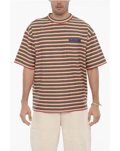 Bluemarble Striped Crew-Neck T-Shirt With Breast Pocket - Multicolour