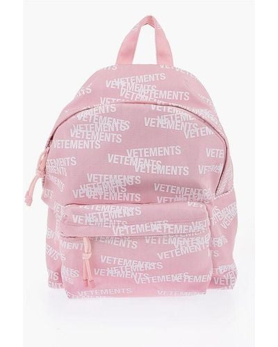Vetements All-Over Logo Printed Nylon Backpack - Pink
