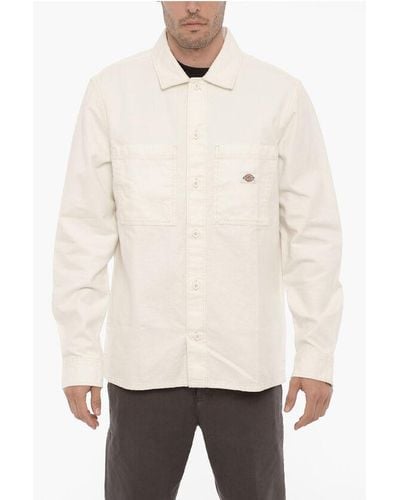 Dickies Cotton Twill Florala Overshirt With Double Breast Pocket - Natural