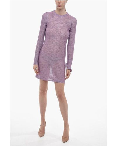 Remain Lightweight Mini Dress With Sequin - Purple