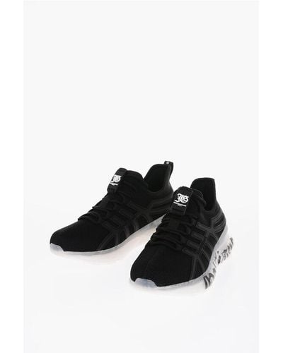 John Galliano Low Trainers With Gothic Print Logo - Black