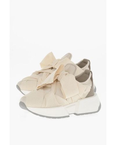 Maison Margiela Mm6 Low-Top Tape Trainers With Rubber Sole - Natural