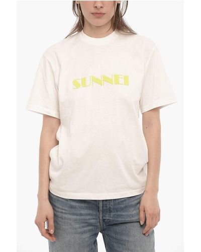 Sunnei Embossed Logo Crew-Neck T-Shirt - White