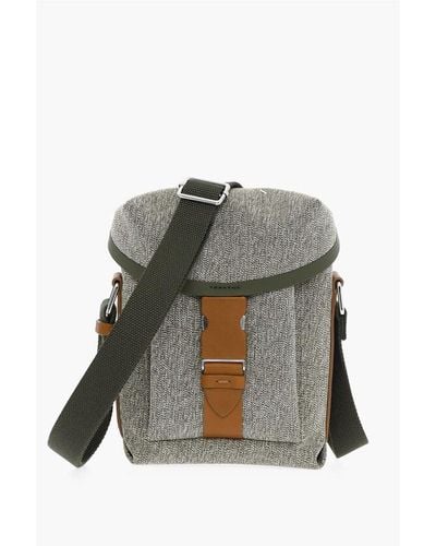 Maison Margiela Mm11 Cotton Crossbody Bag With Leather Trims - Multicolour