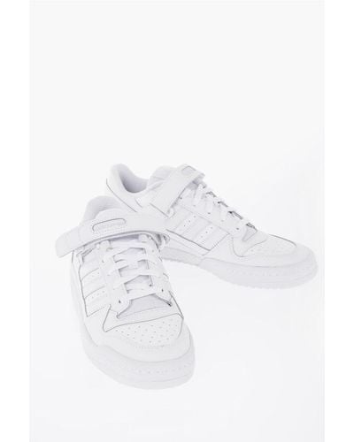 adidas Solid Colour Leather Forum Low-Top Trainers - White