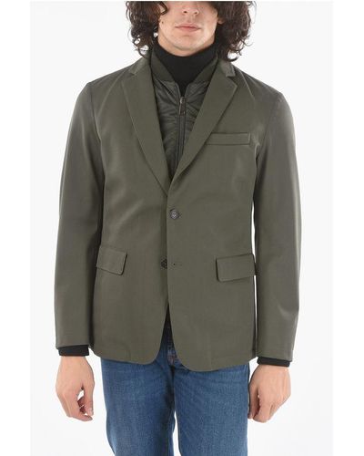 Corneliani Id Collection Padded Blazer With Chest Piece And Flap Pocket - Green