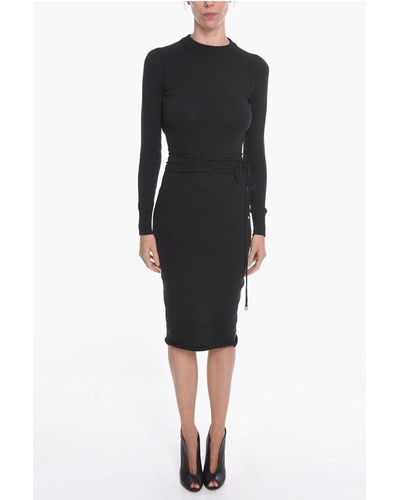 The Attico Cotton-Knitted Isabel Dress With Open-Back - Black