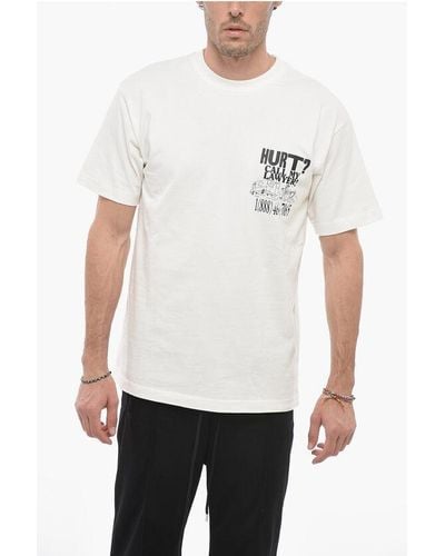 Market Contrasting Printed Crew-Neck T-Shirt - White