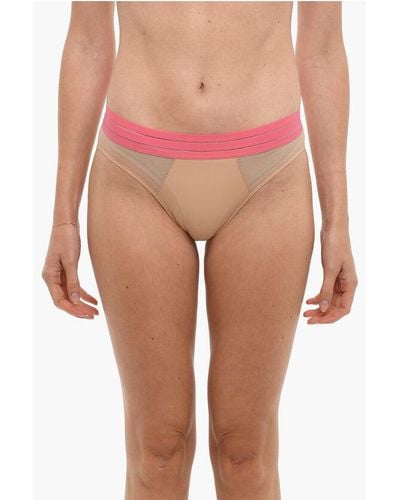 Maison Lejaby Solid Colour Nufit Briefs With Contrasting Waist Band - Pink