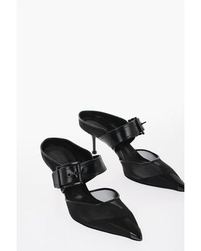Alexander McQueen Mesh Pointed Court Shoes Heel 9Cm - Black