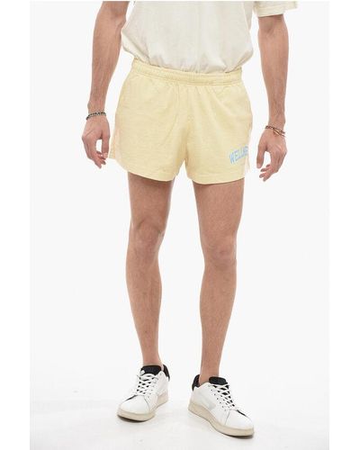 Sporty & Rich Drawstring Waist Cotton Shorts - Natural