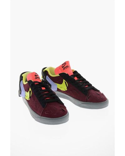 Nike Vintage Effect Suede Blazer Low-Top Trainers With Tag - Red