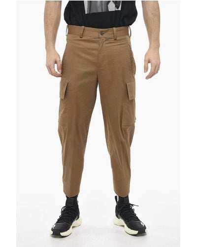 Neil Barrett Skinny Fit Fireman Cargo Trousers With Buttoned Ankle - Multicolour