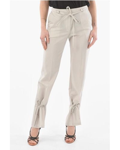 Eudon Choi Virgin Wool Olivia Trousers With Ankle Tie - Multicolour