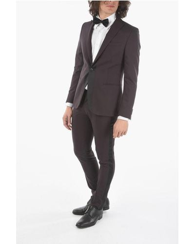 Corneliani Cc Collection Cerim.Reset Peak Lapel 1-Button Suit With Pipi - Black