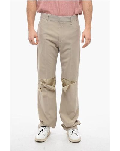 Givenchy Front-Pleated Trousers With Cut Out Detailing - Natural