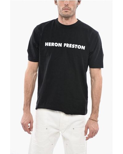 Heron Preston Crew Neck 100%Hp Cotton T-Shirt With Embroidery - Black