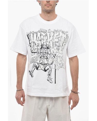 Market Maxi Contrasting Printed Crew-Neck T-Shirt - White