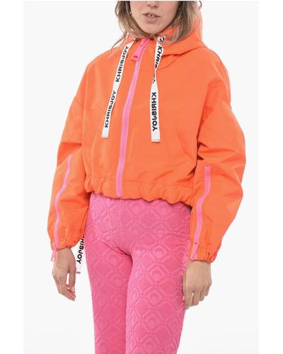 Khrisjoy Cropped Windbreakers Jacket With Maxi Zip - Pink