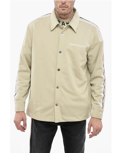 Palm Angels Polyester Shirt With Side Bands - Natural