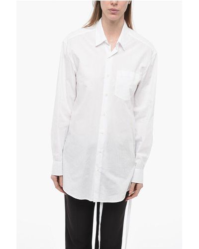 Ann Demeulemeester Popeline Elizabeth Shirt With Patch Breast-Pocket - White