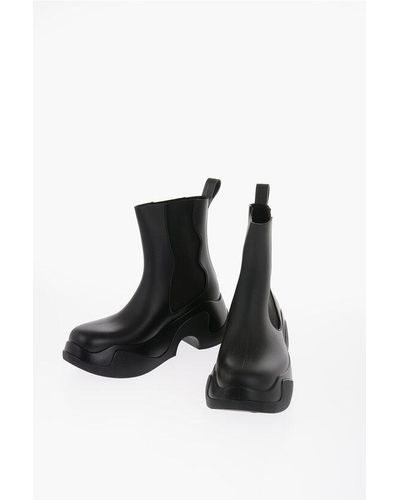 XOCOI Rubber Chelsea Boots With Heel 7Cm - Black