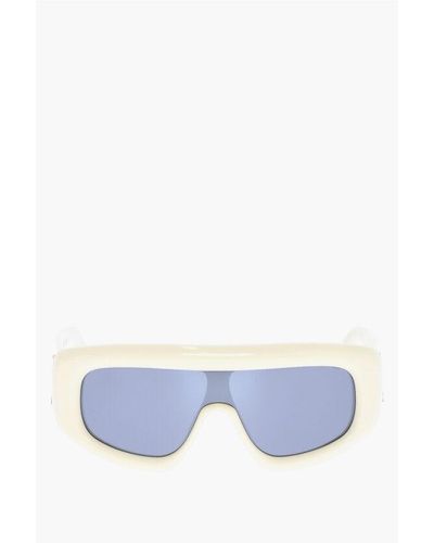 Palm Angels Solid Colour Carmel Shield Sunglasses With Details - Blue