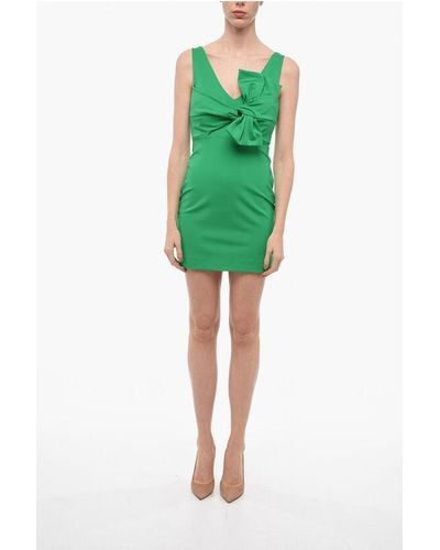 P.A.R.O.S.H. Bodycon Dress With Bow Details - Green