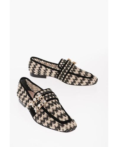 Roger Vivier Woven Raffia Loafers With Jewelled Buckle - White