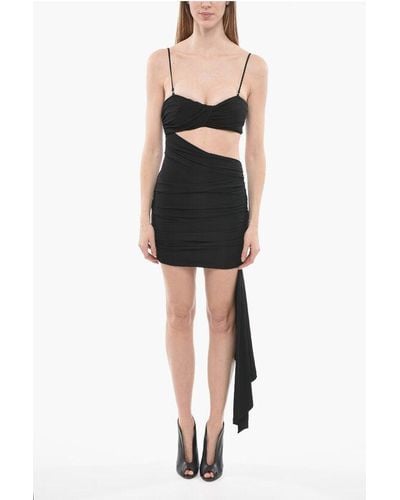 Off-White c/o Virgil Abloh Asymmetric Mini-Dress With Draping And Cutout - Black