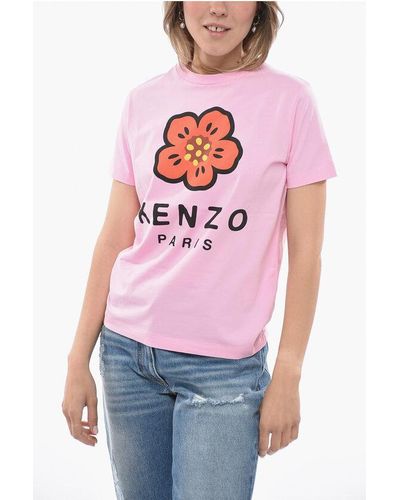 KENZO Cotton Poppy Loose Fit T-Shirt - Pink