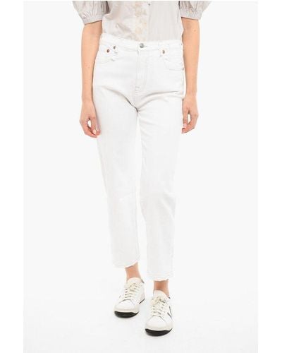 R13 High Waisted Slim Fit Shelley Jeans - White