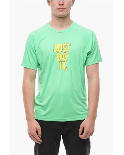 Nike Swim Crew-Neck Hydrogu T-Shirt With Patch Logo - Green