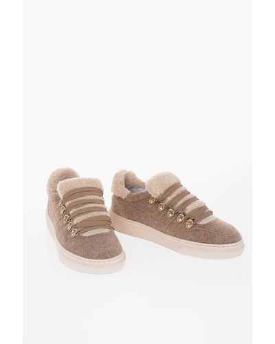 Hogan Wool Trainers With Shearling Inserts - Multicolour